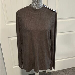 Matty M Ribbed Mock Neck Tunic L